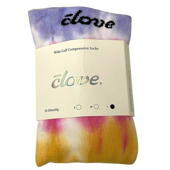 Clove Tie Dye Wide Calf Compression Socks NEW - Picture 2 of 3
